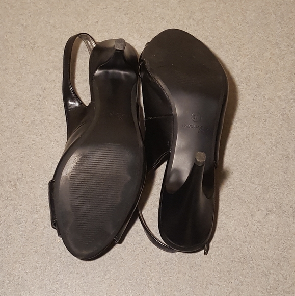 Madeline Stuart Open Toe Black Heels 9W - Picture 6 of 9